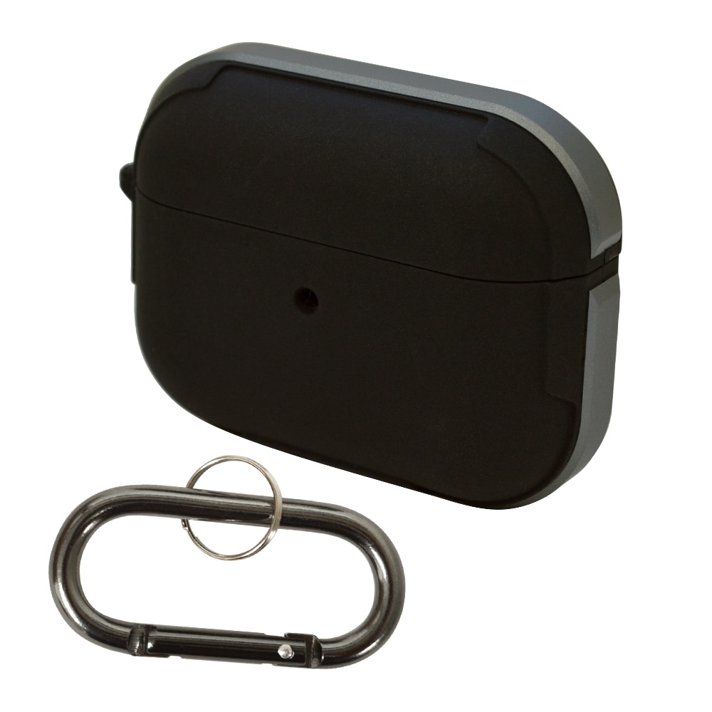 AirPods Pro ケース カバー TPU+アルミ simpleケース カラビナ付き 耐