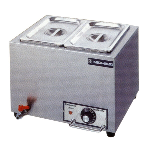 ニチワ 電気卓上ウォーマー(湯煎式) ホテルパン1/4×2個 幅370×奥行300