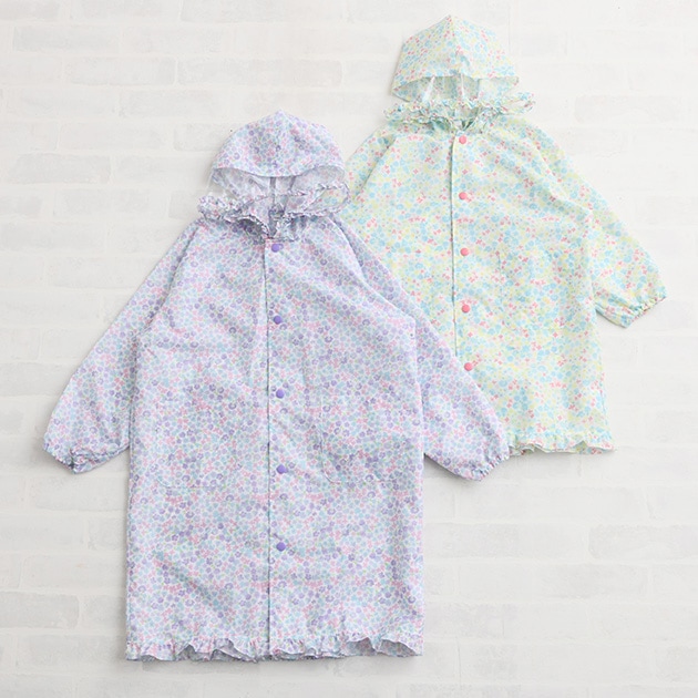 orange bonbon オレンジボンボン レインコート ミニフラワー | こども