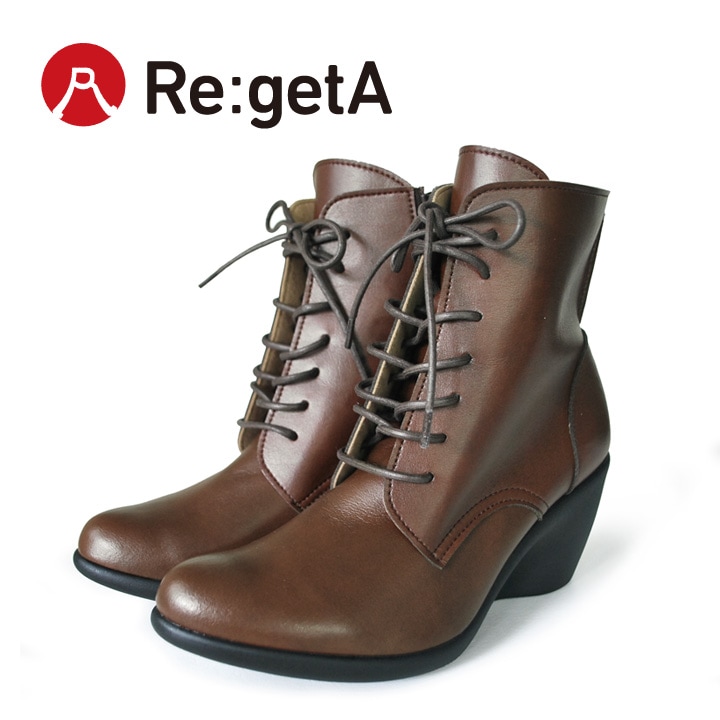 レディースブーツ リゲッタ Re:getA R-5504 レースアップショート