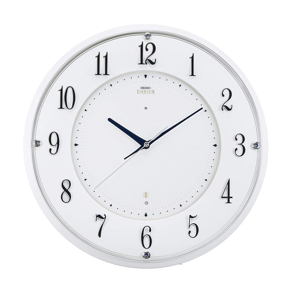 SEIKO 壁掛け電波時計 HS543W 光センサー自動秒針停止機能 電波修正