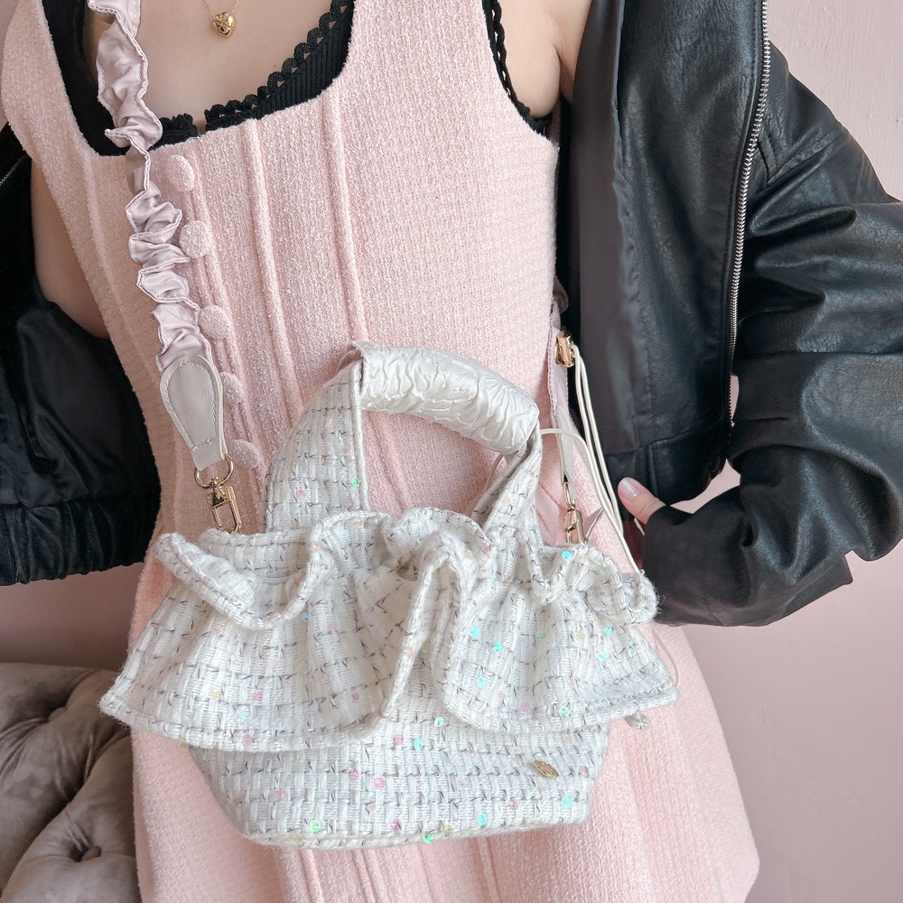 ミニフリルバッグ Tweedy Bebe【チェックホワイト】1サイズ | BAG