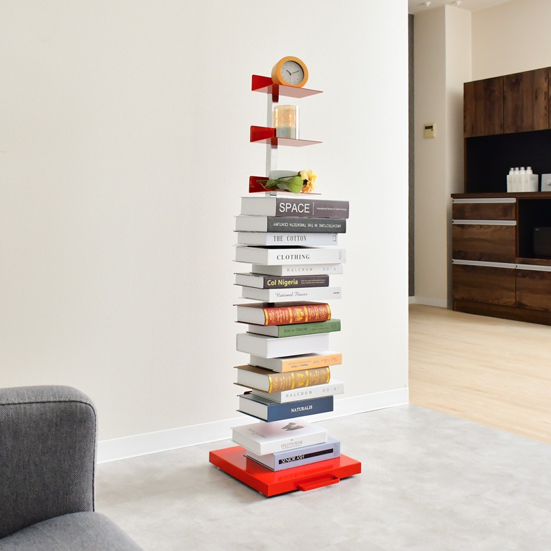 Tsum dock ブックタワー【隠しキャスター付・ハイタイプ8段