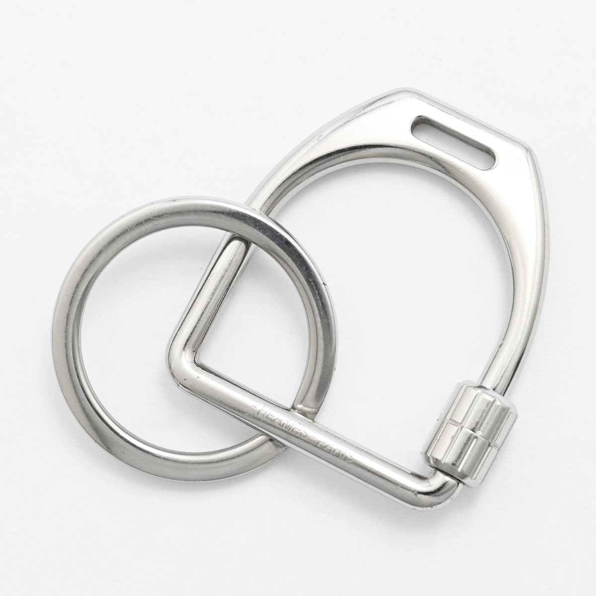 エルメス HERMES エトリエ Etrier キーホルダー キーリング メタル