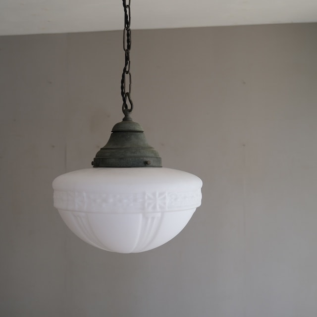 乳白ガラス ペンダントライト ｜照明・ライト,ペンダントライト｜古