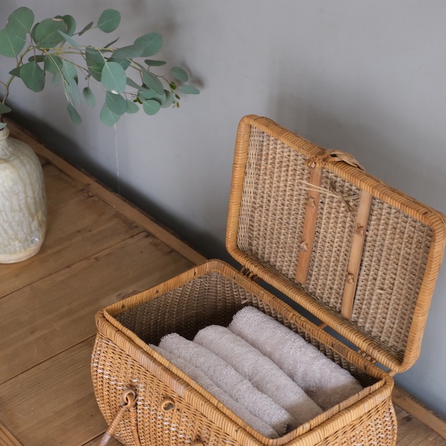 籐の大正バスケット 煎茶籠｜古雑貨,籠 バスケット｜古家具