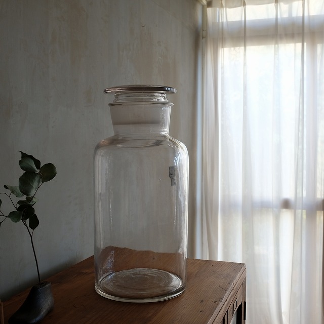 大きな蓋付きガラス瓶 試薬瓶｜古雑貨,ガラス｜古家具・アンティーク