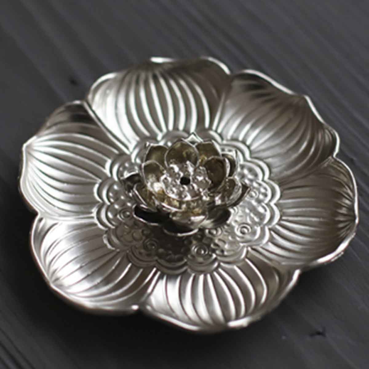 お香立て 銀の皿｜和モダンな香立て・香皿セット（アンティーク調