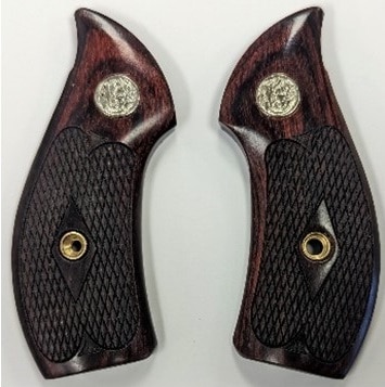 Altamont グリップ S&W M36 Jフレーム SR RED メダリオン付木製 ダイヤ