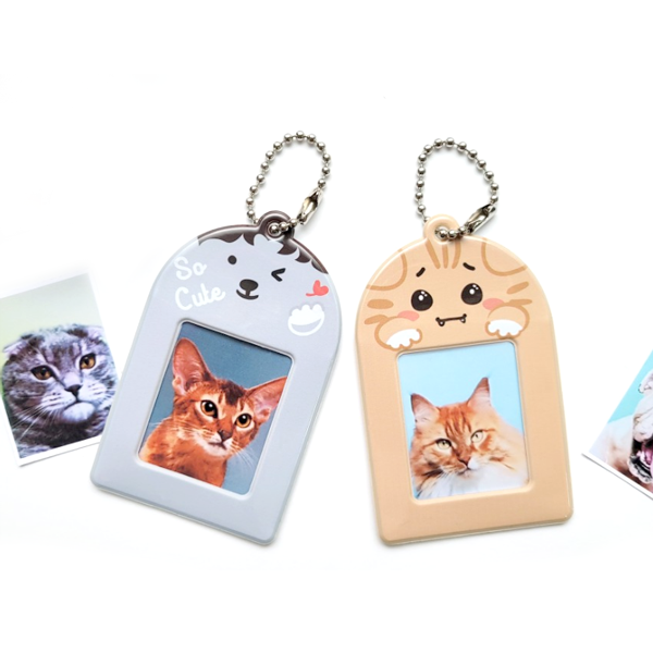 ミニフォトホルダー(両面印刷・ボールチェーン、キーホルダー追加可能