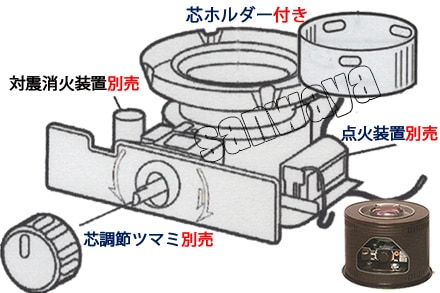 トヨトミ【部品】火鉢型石油コンロ用部品：芯ホルダー付芯調節器 ,HH