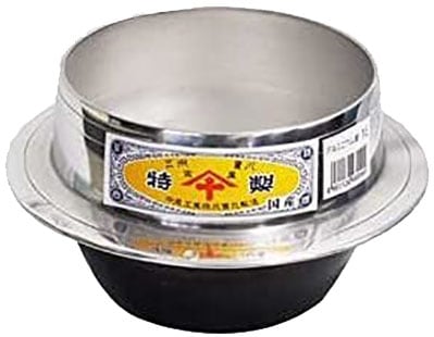 羽釜アルミ鋳物製小釜,カン無し24cm,炊飯量1.8升 胴外径255mm ツバ下高