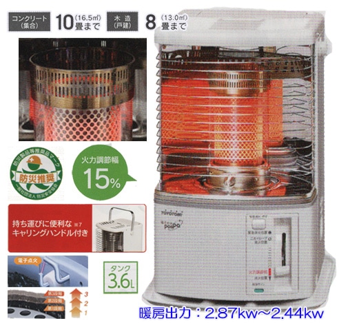 トヨトミ,TOYOTOMI ダブルクリーン石油ストーブRC-S2824,PSC対応品の