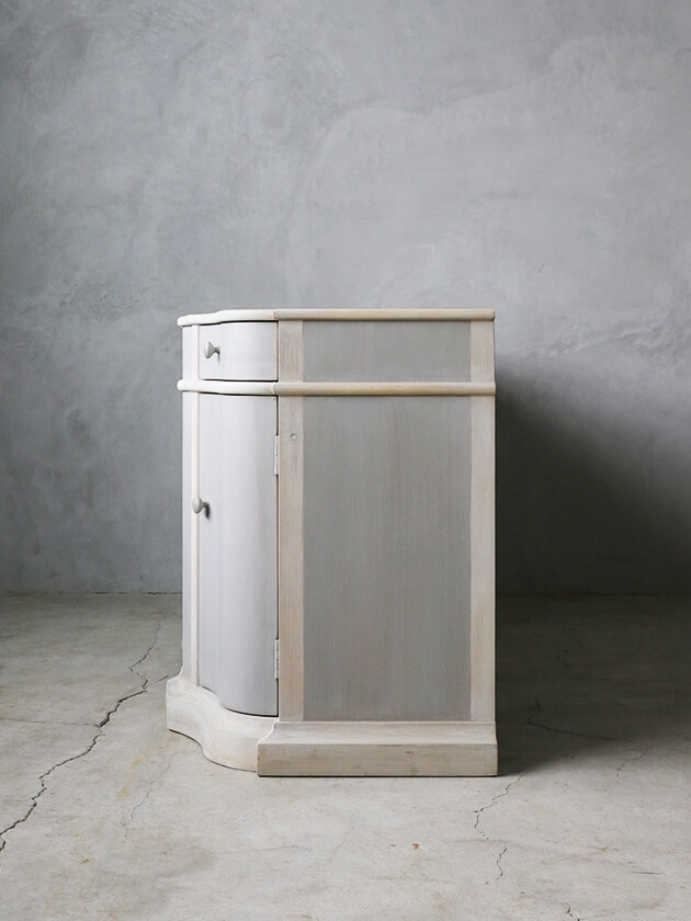 BlancNatureサイドボード ブルーグレー&オフホワイト