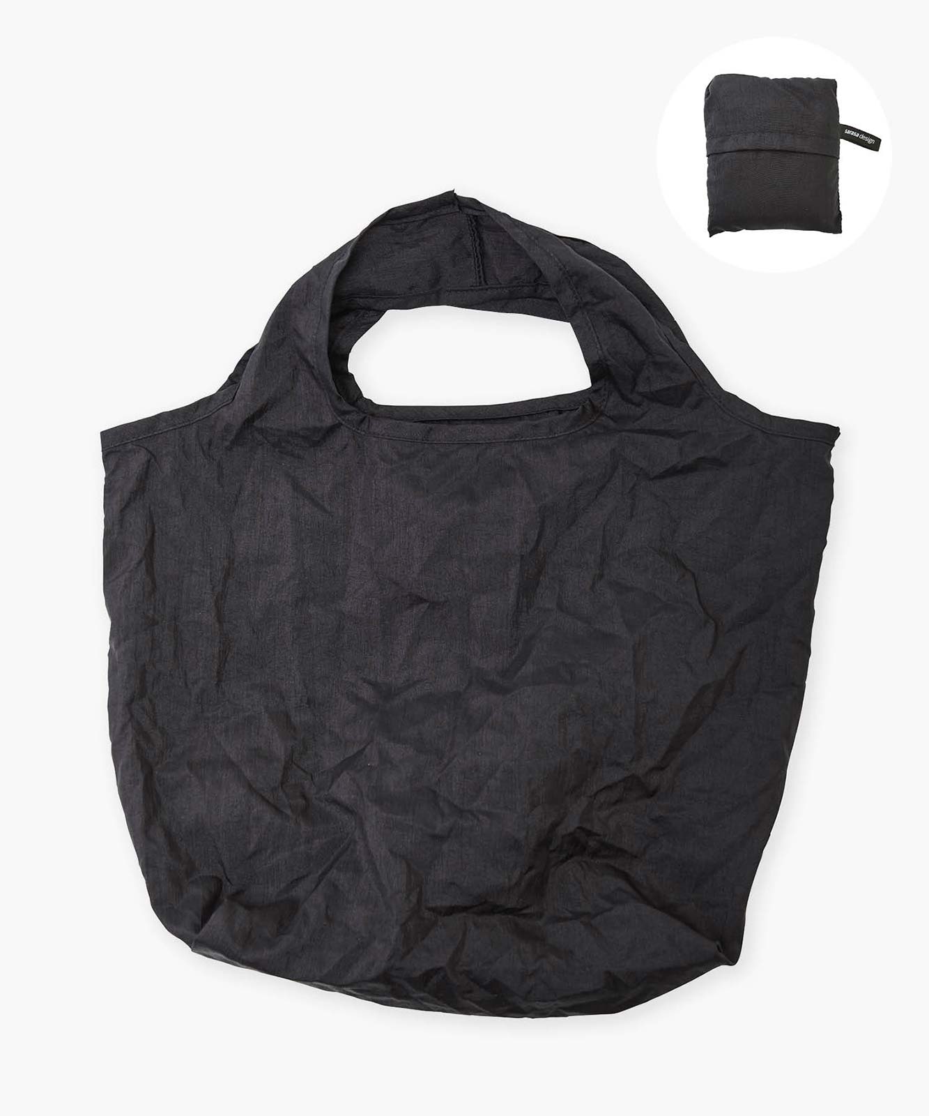 b2c コンパクト エコバッグ KUSHU KUSHU（ブラック） #メール便 #SALE