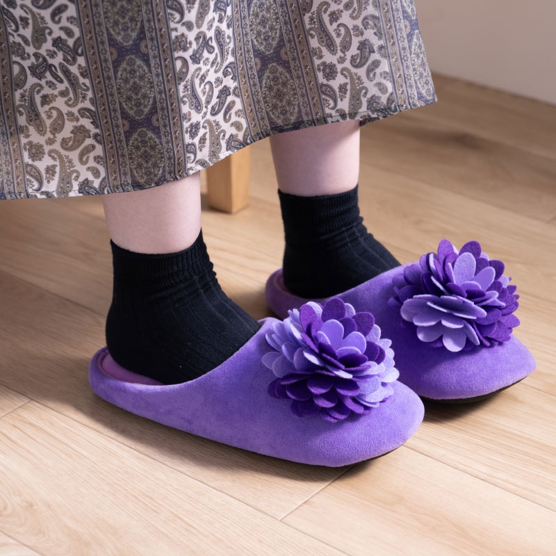 SDS ダリア スリッパ 約22.5～24.5cm ブラウン/ピーコックグリーン