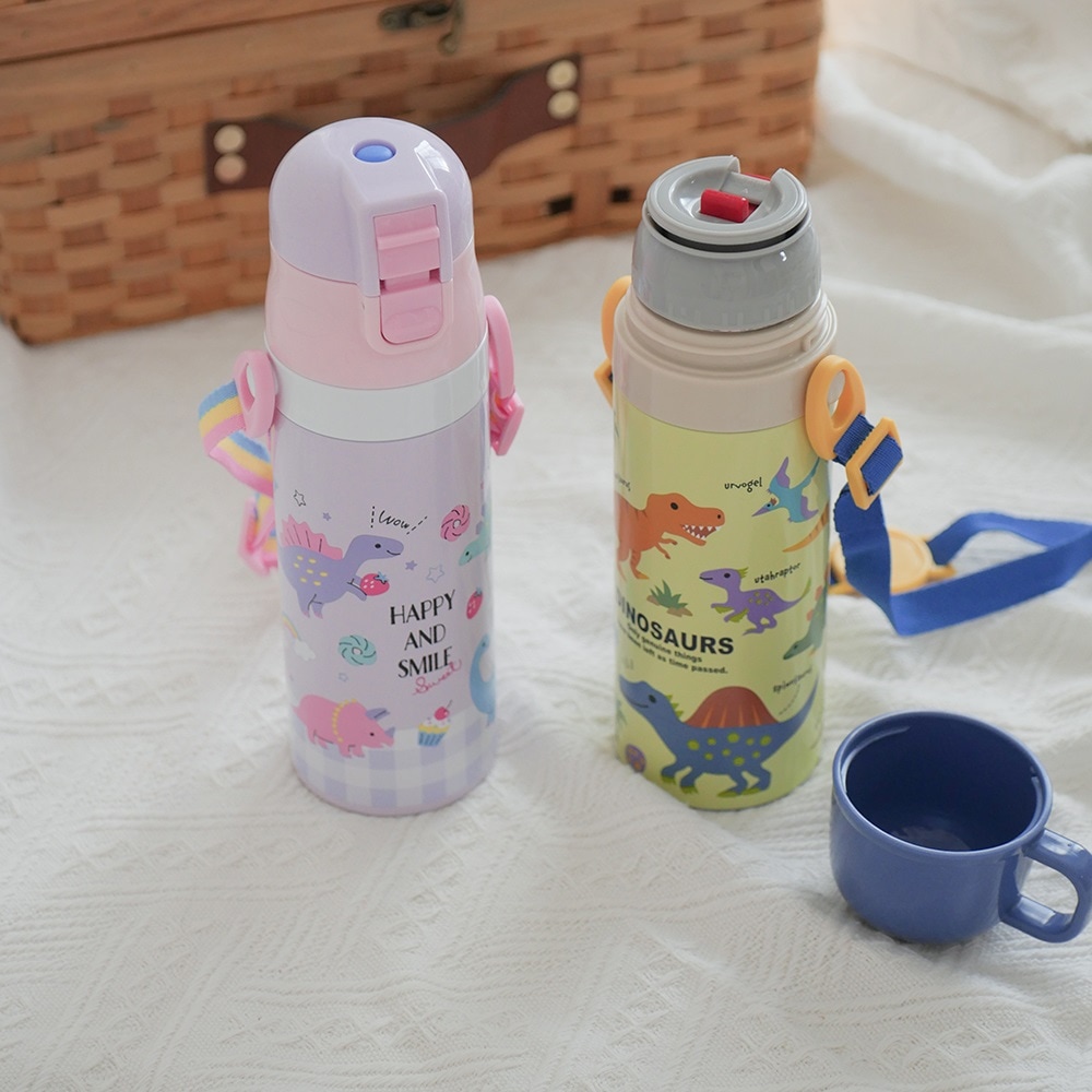 超軽量2WAYステンレスボトル 470ml/430mlディノサウルス ピクチャ