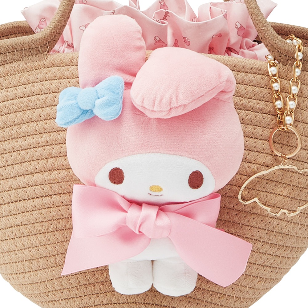 ぬいぐるみ付き かご風バッグ かご バッグ かばん かわいい