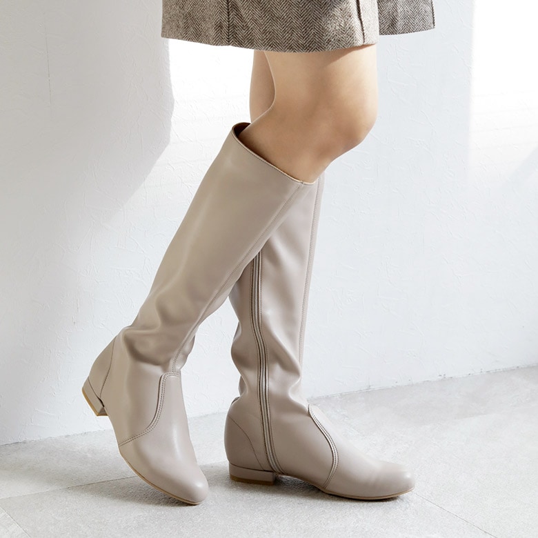 日本製 ストレッチロングブーツ 5.5cmヒール