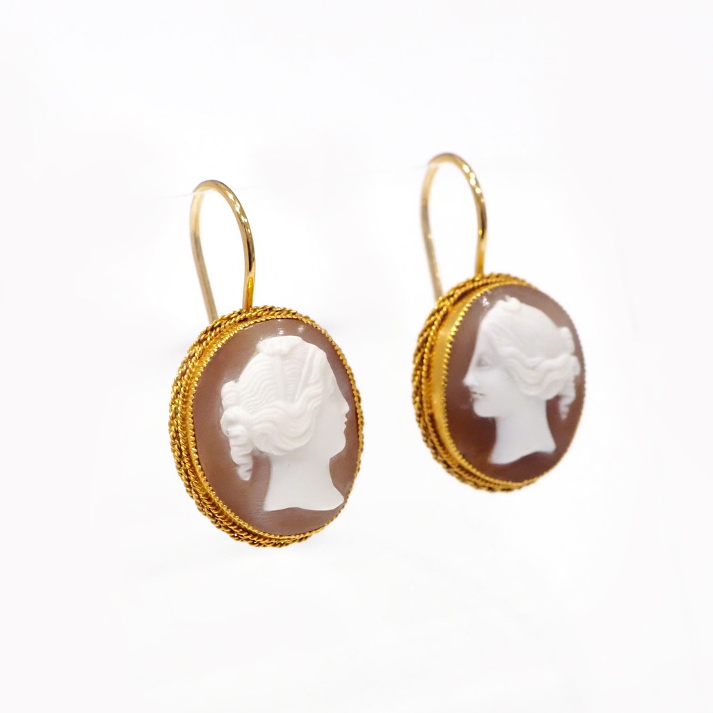 アンティークジュエリー アンティークイヤリング&ピアス シェルカメオ