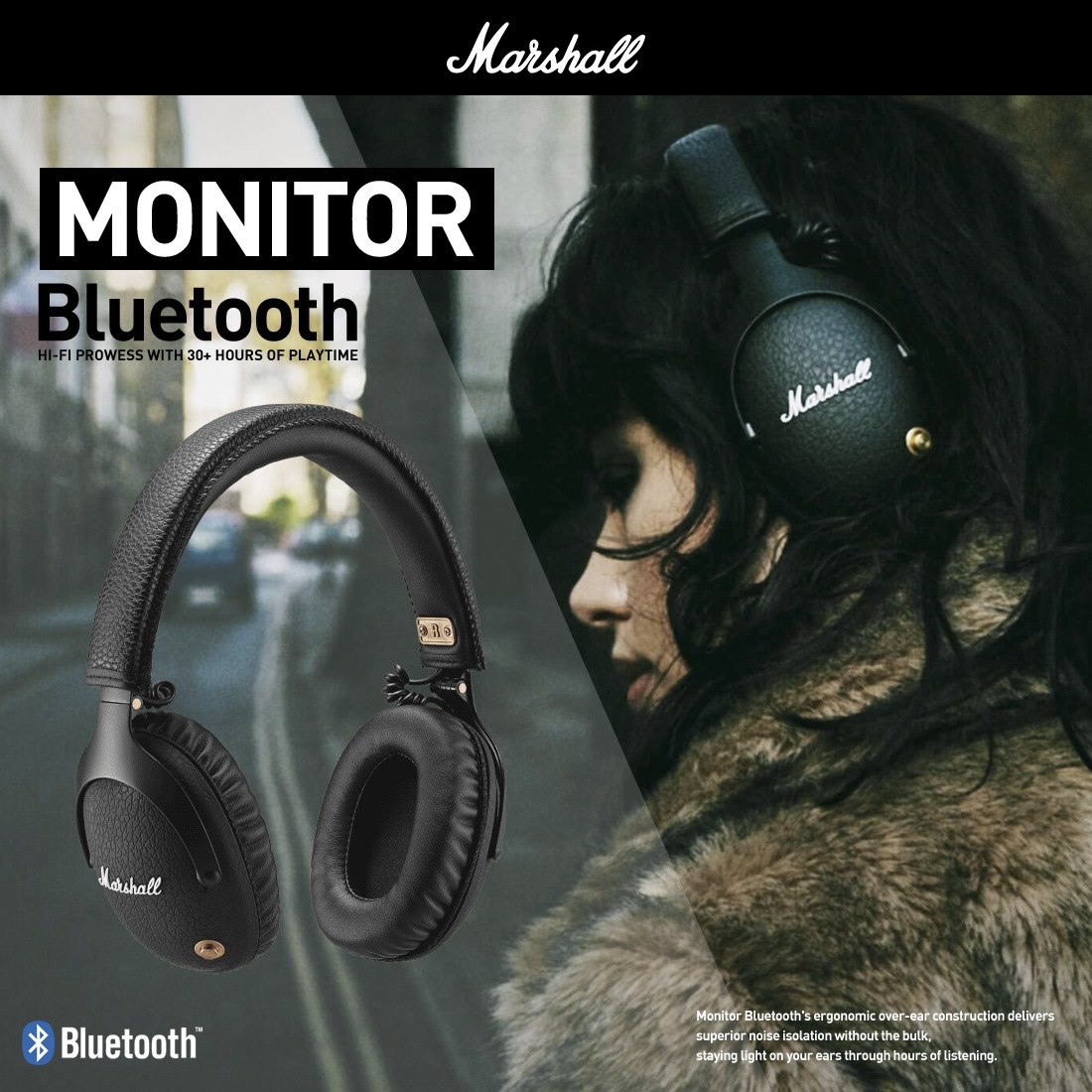 Marshall Monitor Bluetoothヘッドフォン Marshall Marshall Monitor Bluetooth – e☆イヤホン