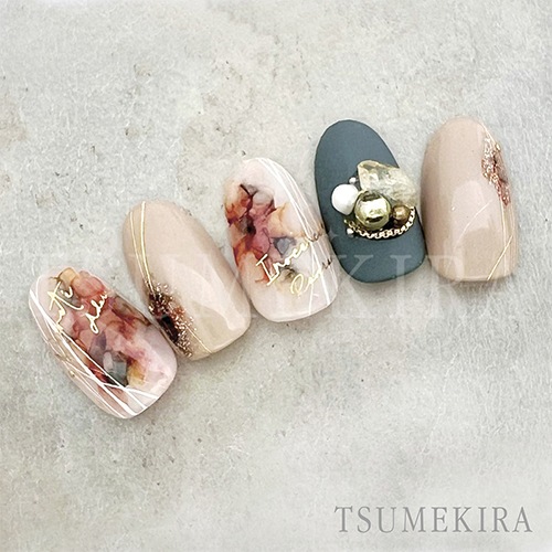 ツメキラ ネイルシール SG-TMF-002 ツメッセージ フランス語 ゴールド