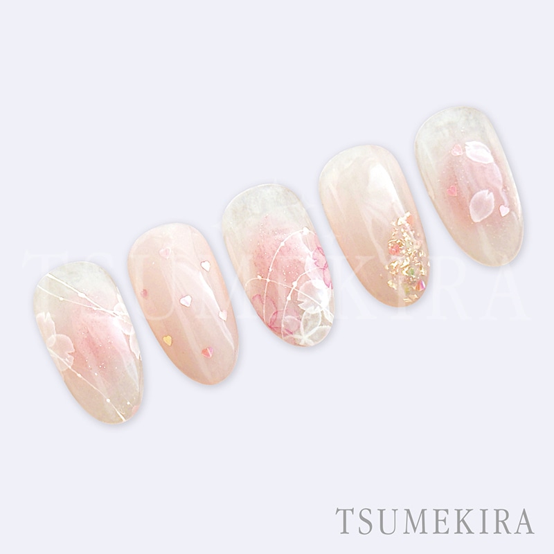 TSUMEKIRA（ツメキラ）：ネイルシール たらしこみ桜2／NN-SKR-011