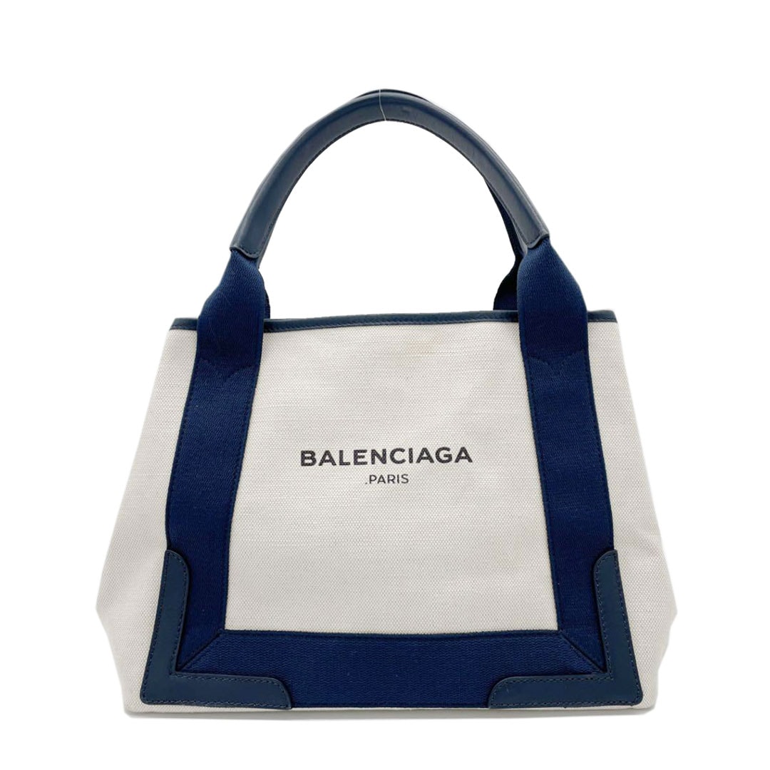 BALENCIAGA バレンシアガ ネイビーカバスS トートバッグ キャンバス