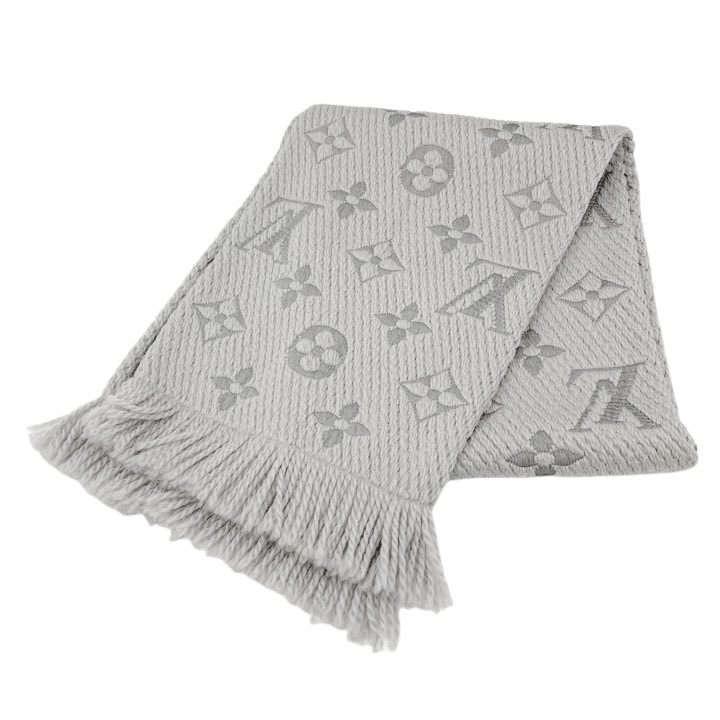 ルイヴィトンモノグラムエシャルプロゴマニアマフラーグレー