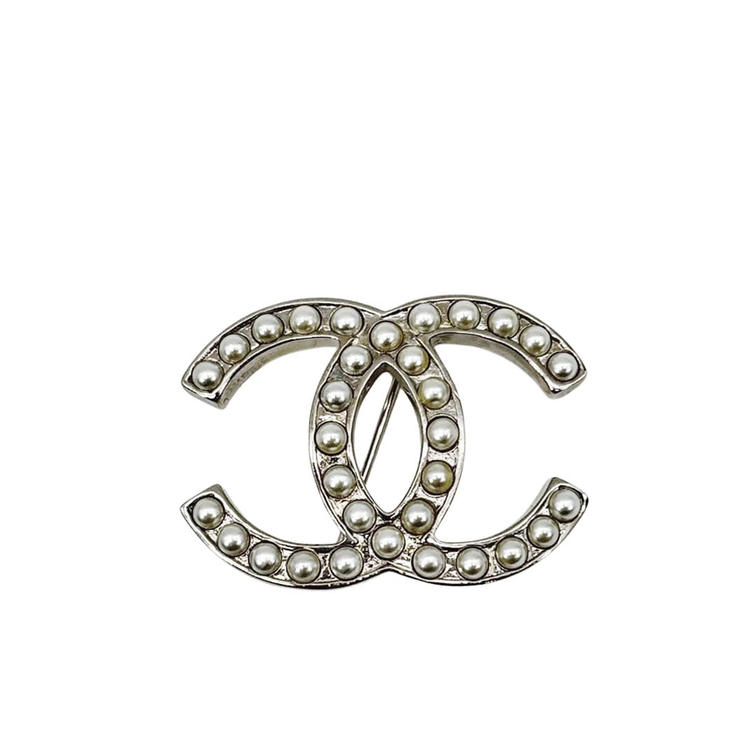 CHANEL シャネル スカーフリング ココマーク オレンジロゴ シルバー