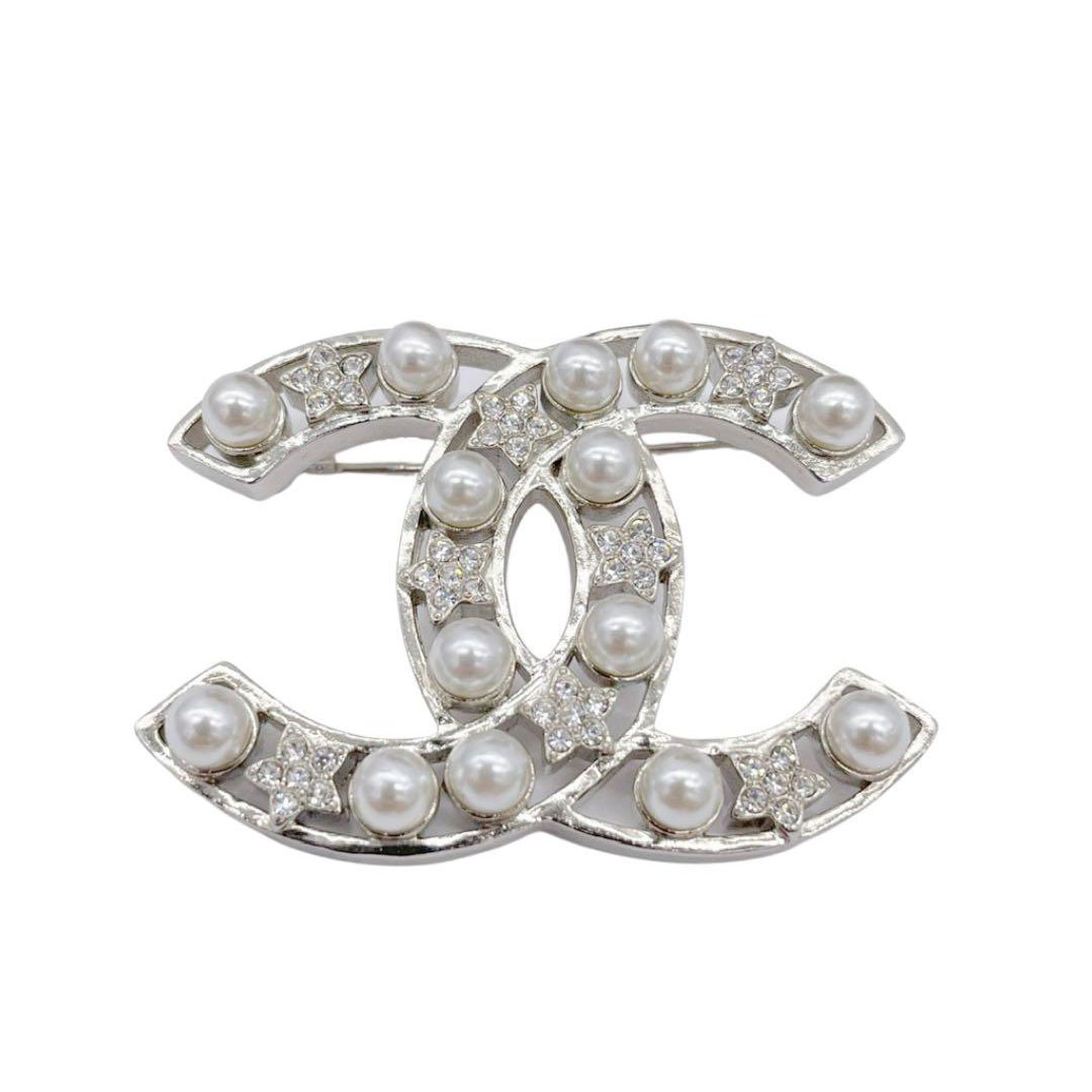 CHANEL シャネル ブローチ ココマーク ラインストーン フェイクパール