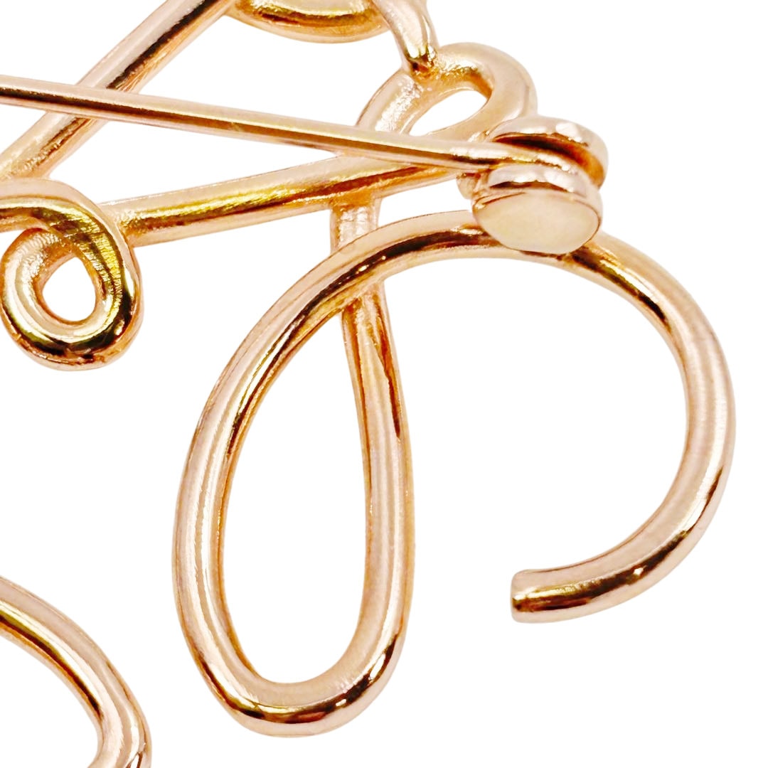 LOEWE ロエベ アナグラムブローチ メタル ローズゴールド