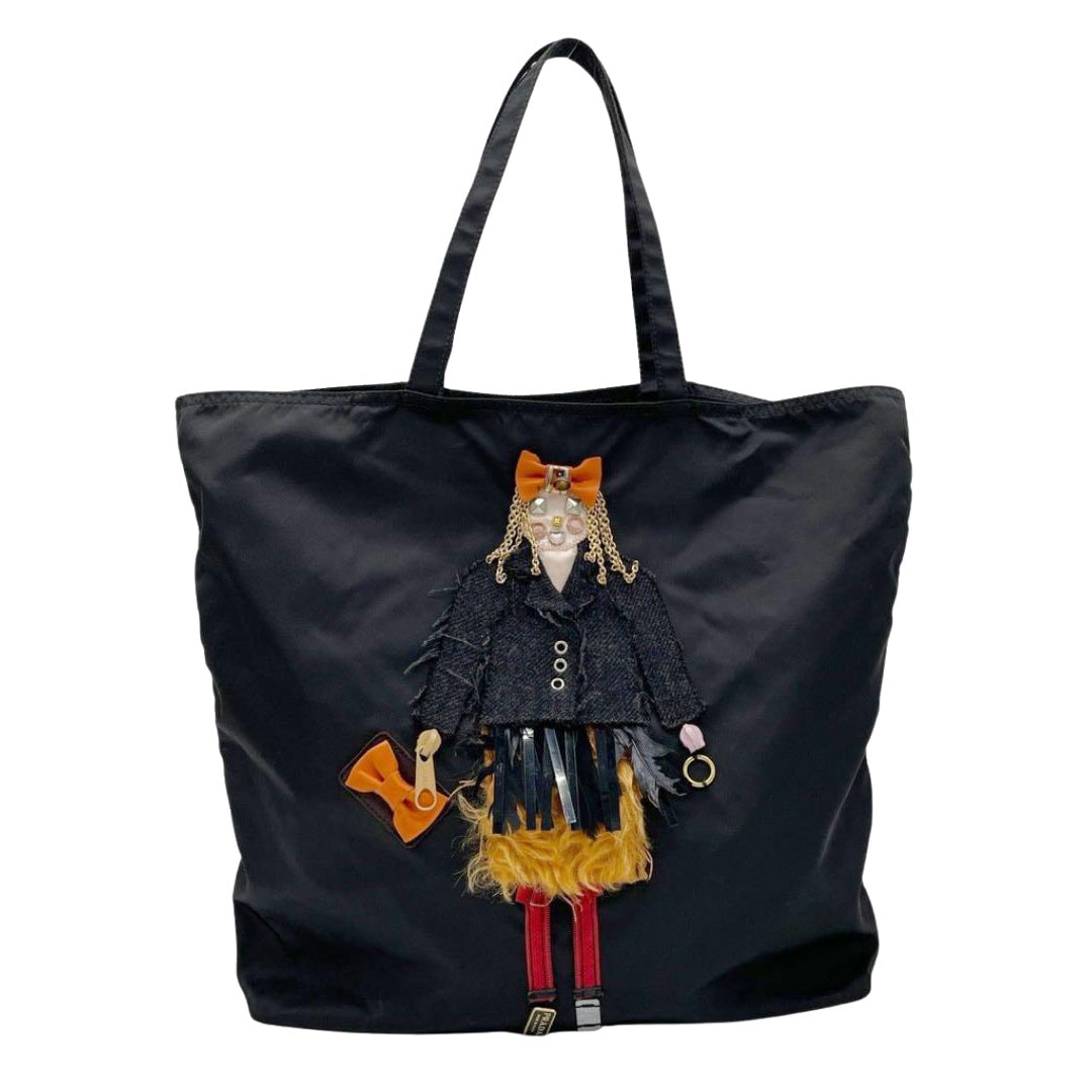PRADA プラダ トートバッグ ロボット(少女) テスートナイロン ブラック