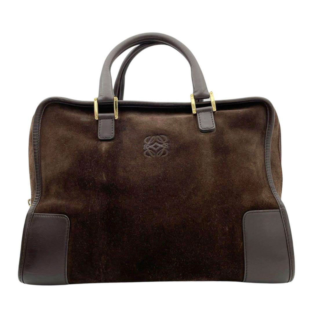 LOEWE ロエベ ハンドバッグ アマソナ32 スエード レザー ブラウン