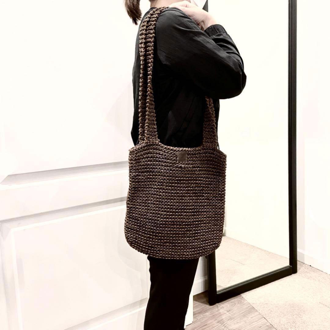 CHANEL シャネル トートバッグ 編み込みレザー ブラウン 5番台