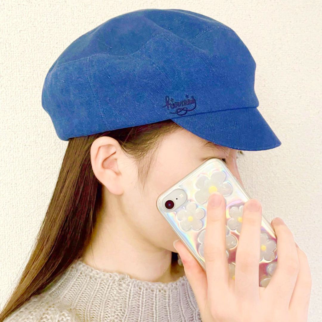 HERMES エルメス キャスケット 帽子 58 麻 ブルー系 レディース | 小物