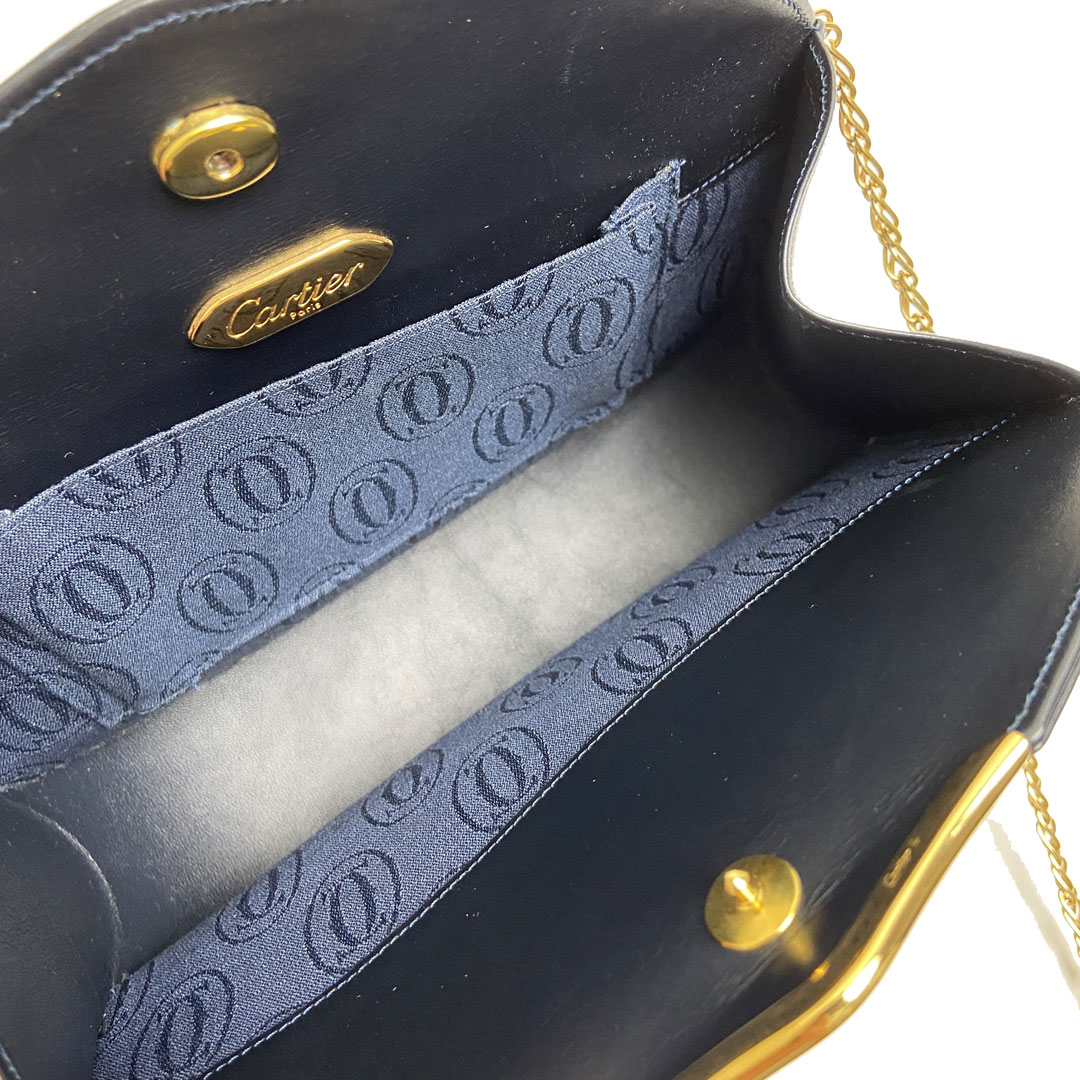 Cartier カルティエ サファイアライン ショルダーバッグ カーフ