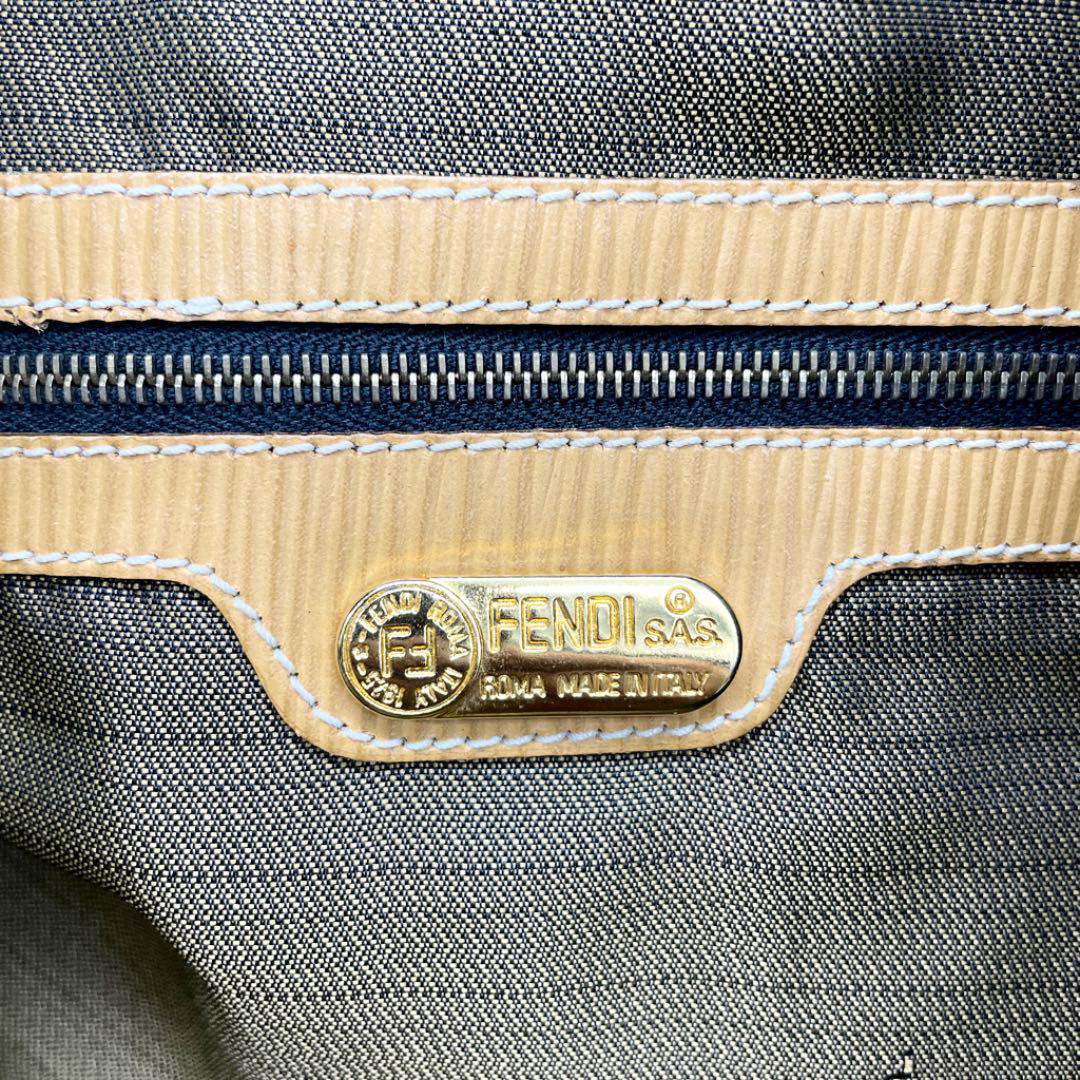 FENDI フェンディ ボストンバッグ ズッカ柄 キャンバス レザー