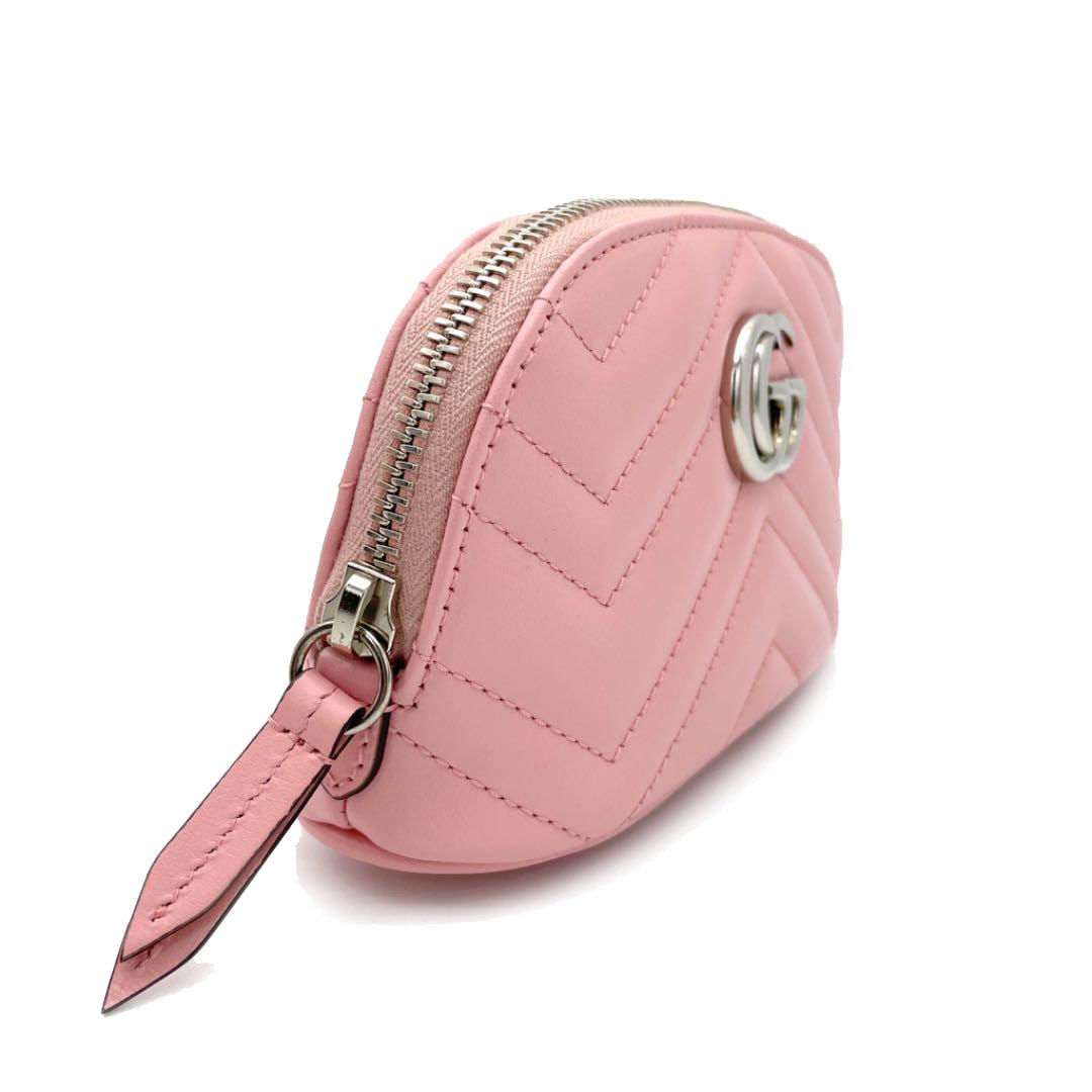 GUCCI グッチ GGマーモント コスメ 化粧ポーチ レザー ピンク 625544