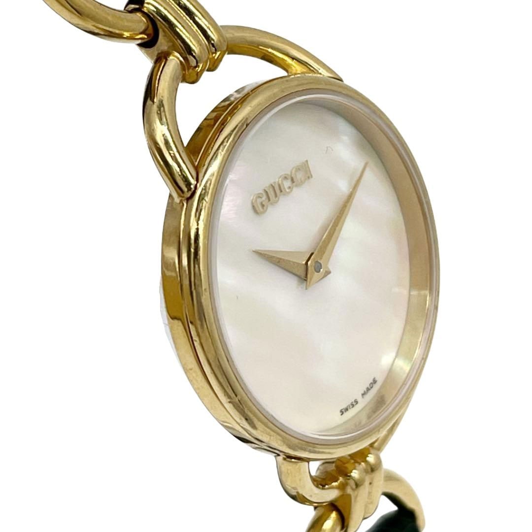 GUCCI グッチ 腕時計 レディースウォッチ シェル文字盤 リザードベルト