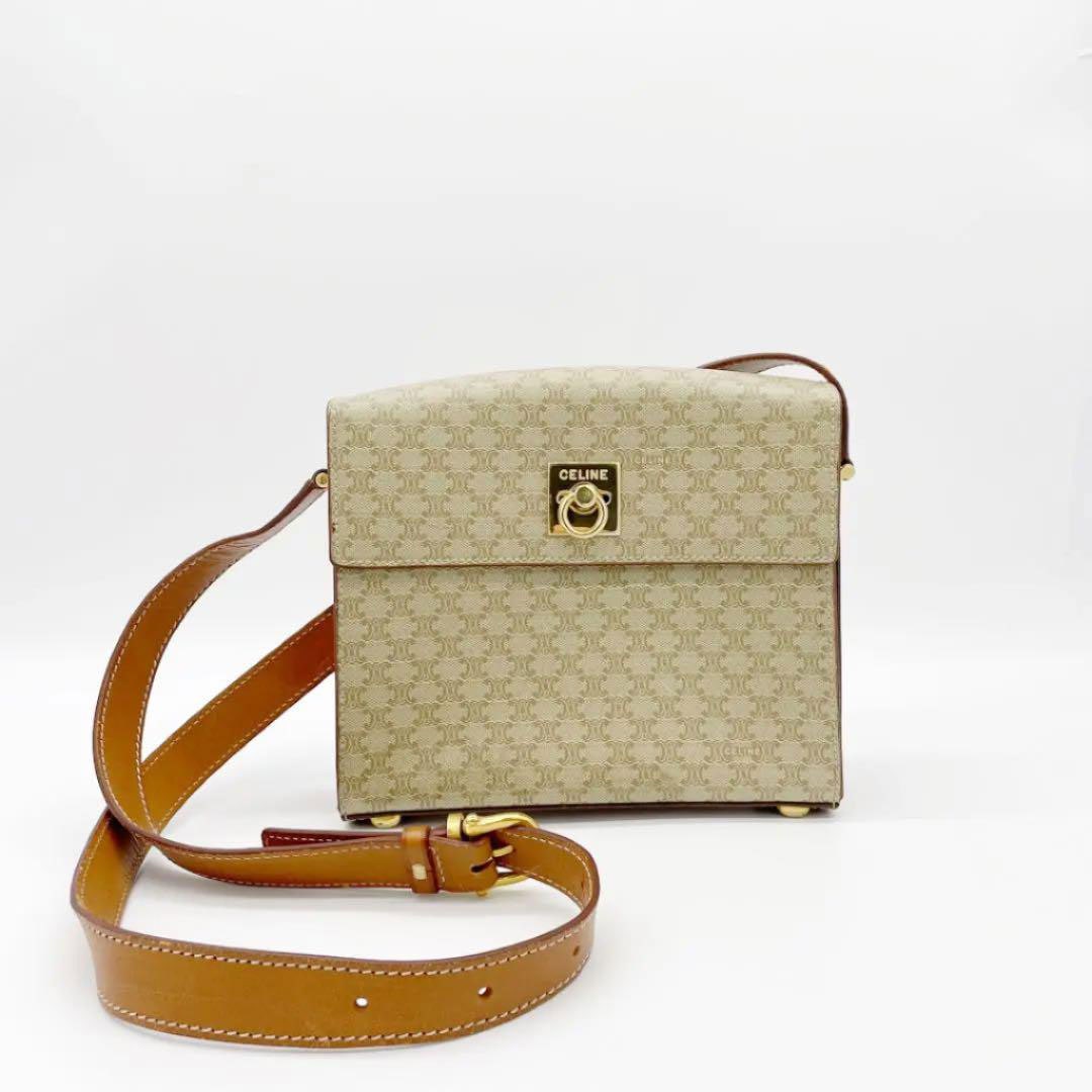 CELINE セリーヌ ヴィンテージ マカダム柄 スクエアショルダーバッグ