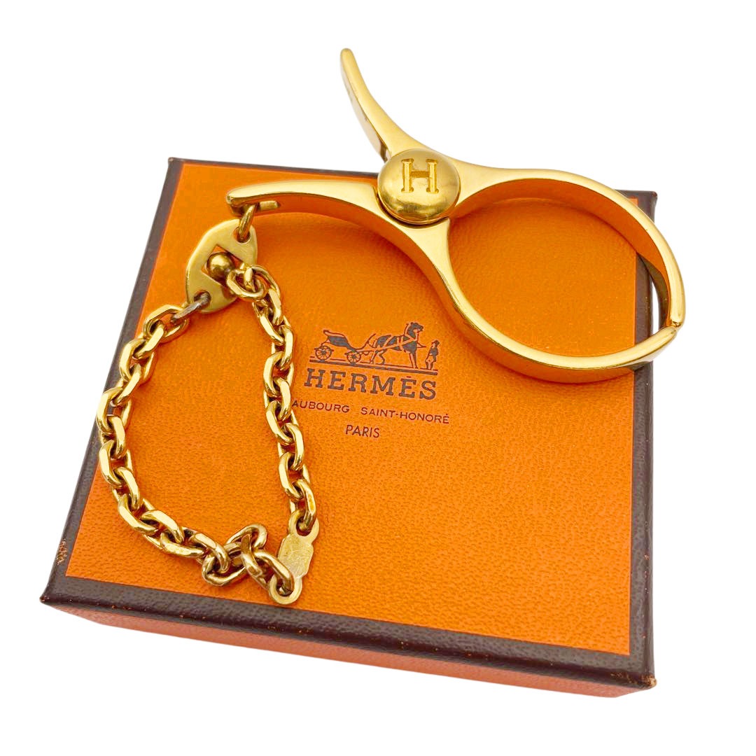 エルメス フィルー 手袋 グローブホルダー ゴールド 019561 エルメス