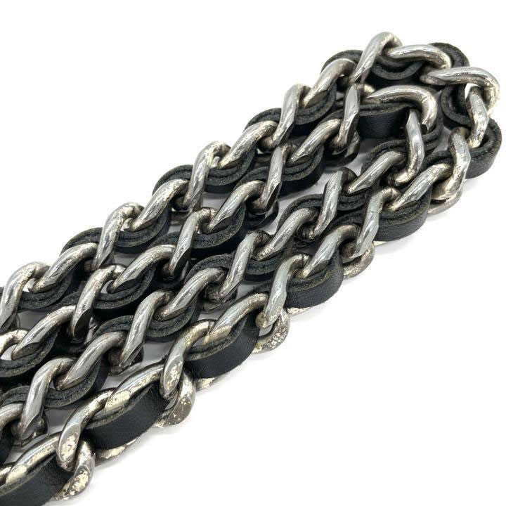 CHANEL シャネル チェーンベルト ココマーク メタル レザー シルバー