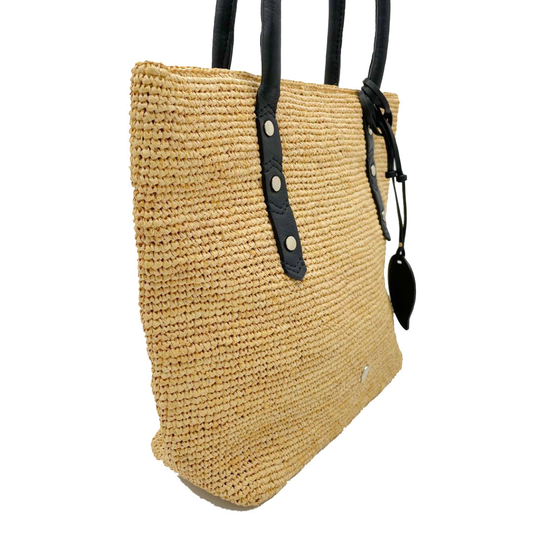 Helen Kaminski ヘレンカミンスキー ラフィア トートバッグ レザー