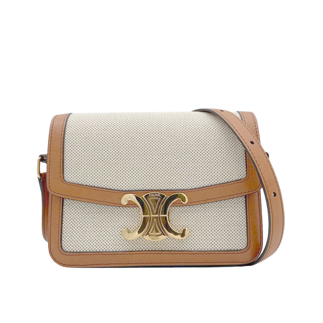 CELINE セリーヌ ティーン トリオンフ ショルダーバッグ テキスタイル