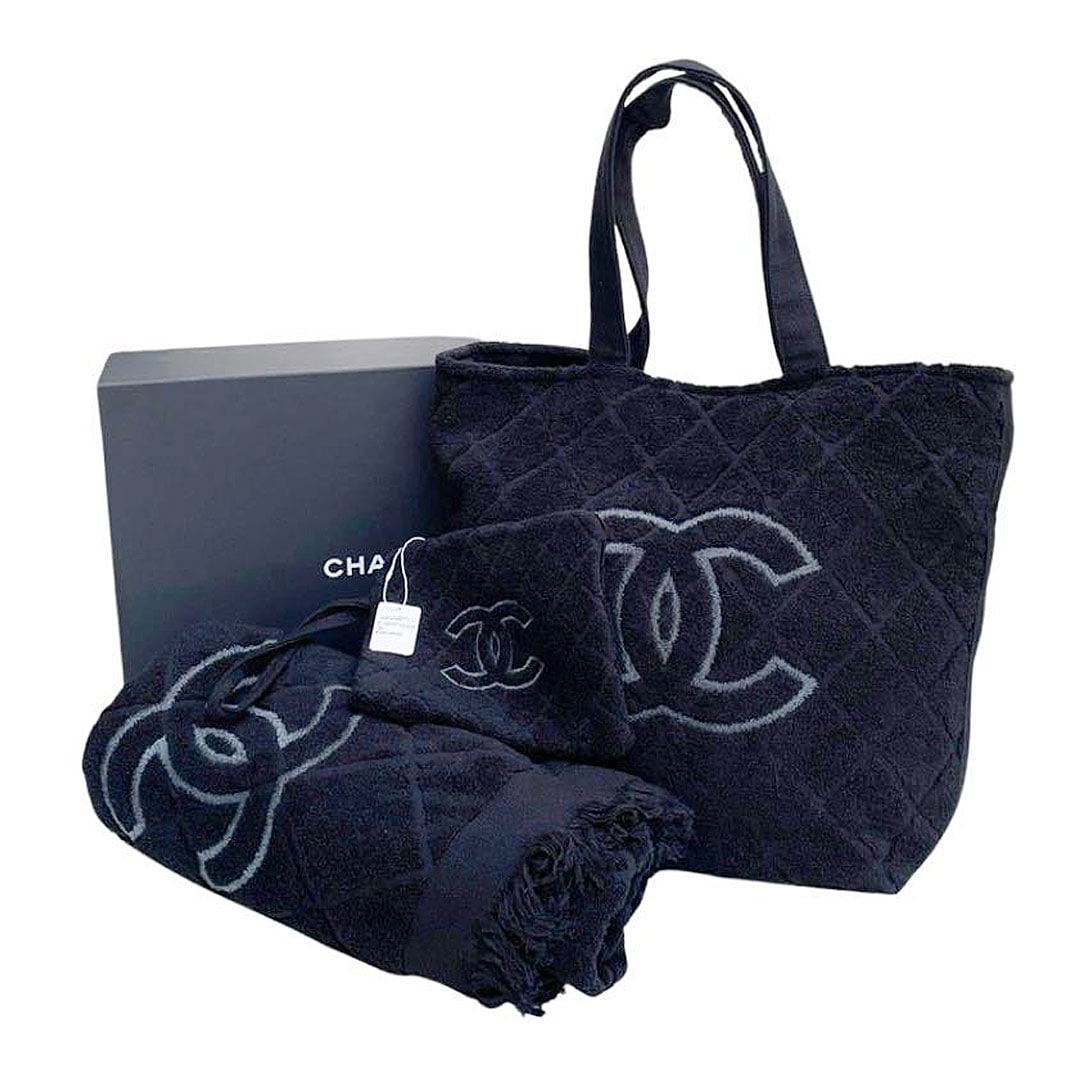 CHANEL シャネル ビーチセット トートバッグ ポーチ バスタオル 22C