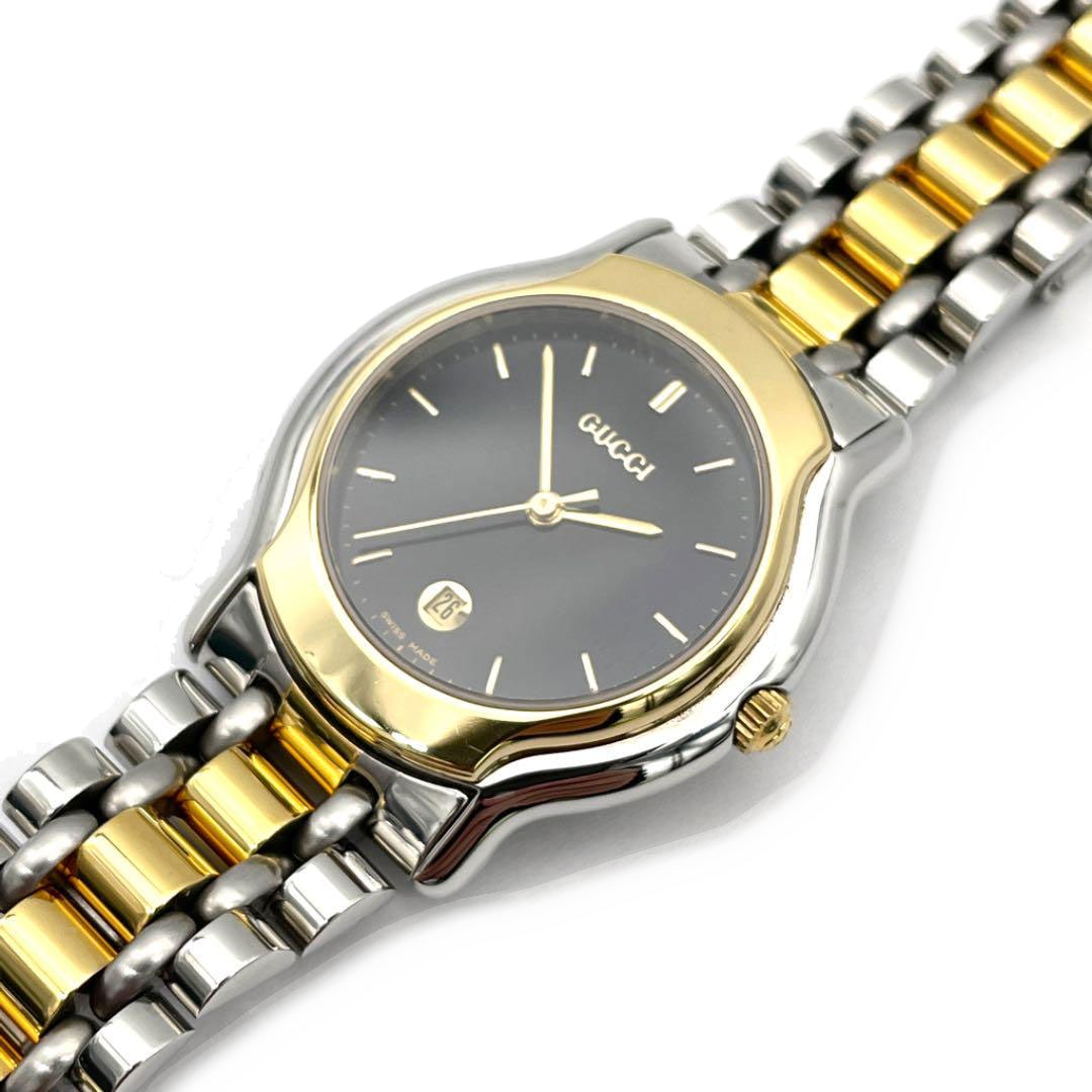 GUCCI グッチ レディース腕時計 クオーツ デイト シルバー ゴールド