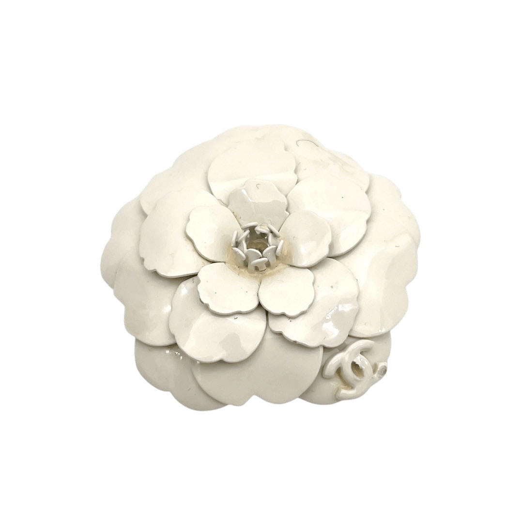 CHANEL シャネル ブローチ カメリア メタル スモールサイズ アイボリー