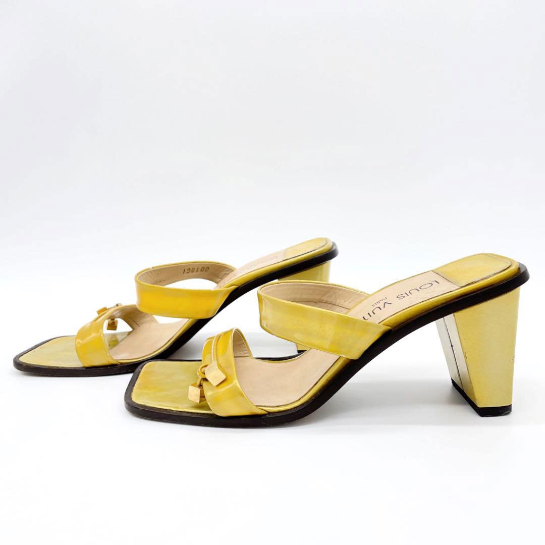 LOUIS VUITTON ルイヴィトン サンダル エナメル イエロー系 37（約24cm