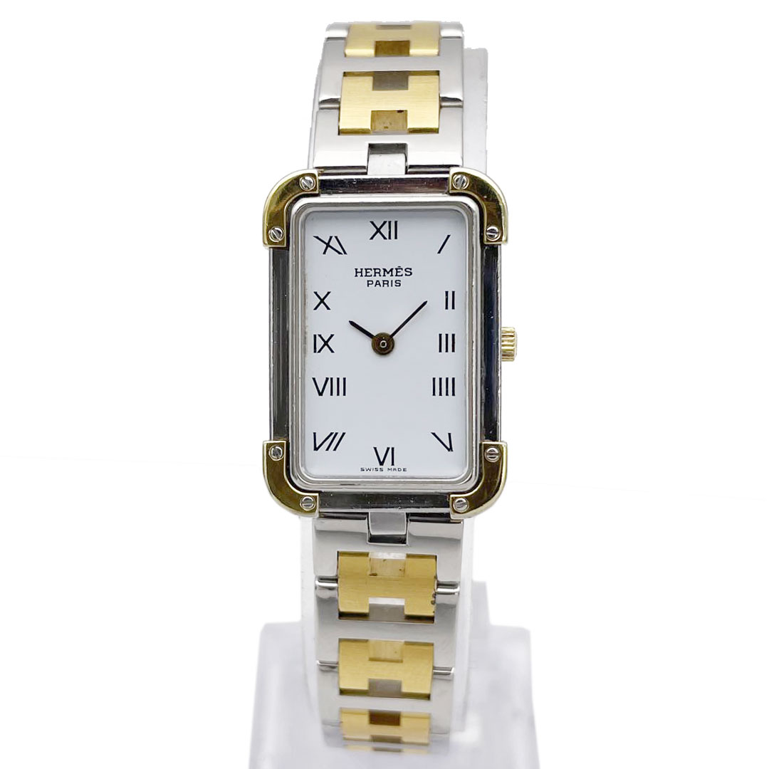 HERMES エルメス レディース腕時計 クロアジュール QZ SS コンビ